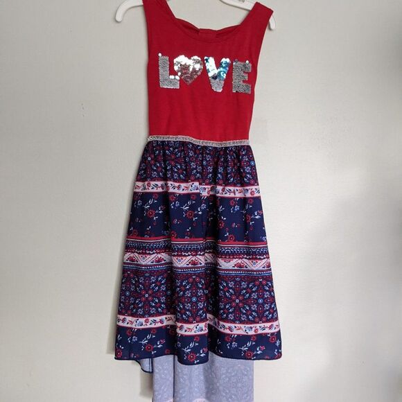 4th of July Independence Day Hi Low Dress - Size 7/8 - flippy sequins - Picture 7 of 7